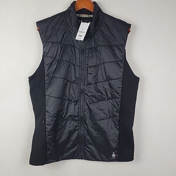 Smartwool Insulated Vest Men XL Smartloft-X 60 Black Merino Wool Hiking Packable - Picture 1 of 12